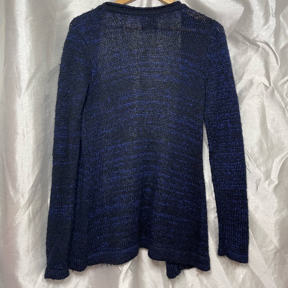 Narciso Rodriguez y2k Designer Blue Black Open Long Sleeve Cardigan Sweater - Picture 4 of 4
